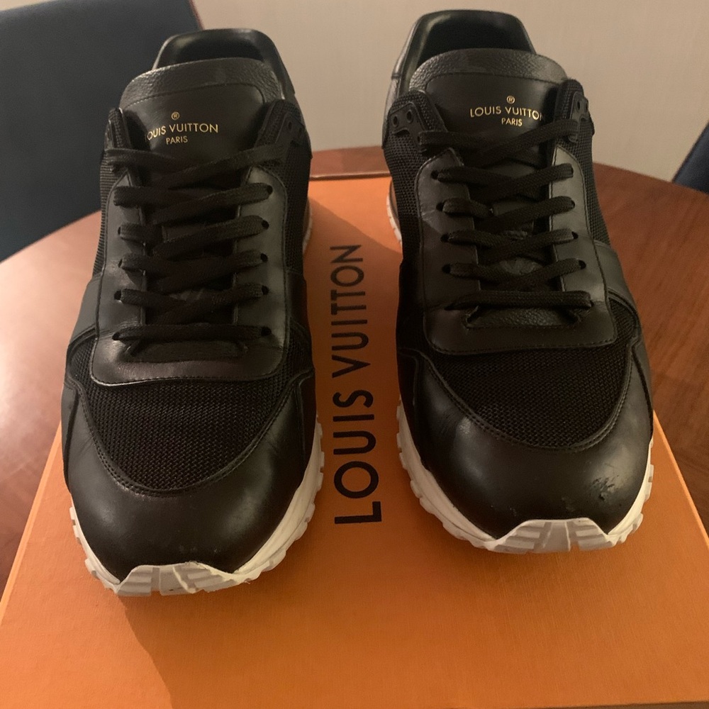 Louis Vuitton monogram run away trainer sneakers men size 11 black white - Picture 3 of 13